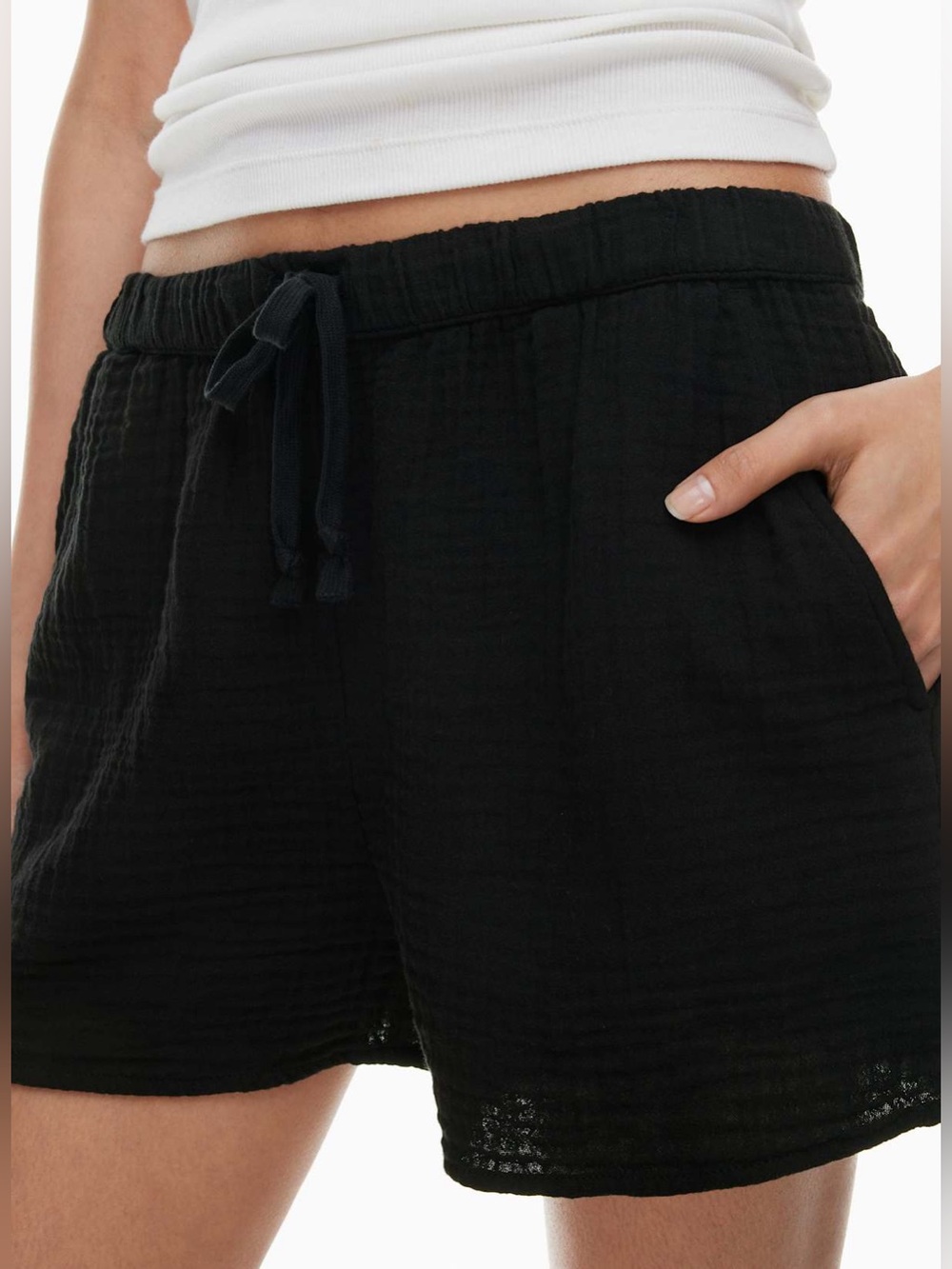 Aritzia Little Moon Black Gauze Sail Shorts Small
